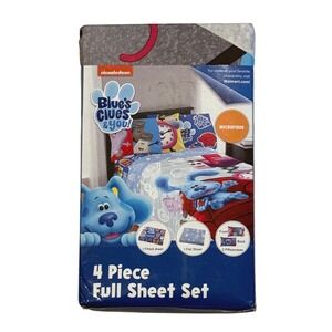 Nickelodeon Blue's Clues & You 4 Piece Full Sheet Set Microfiber Blue NB458K NEW